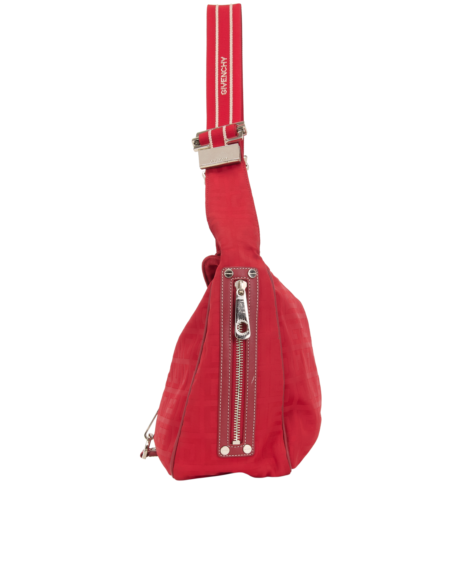 Logo Shoulder Bag, &pound;260, Handbags, Red, Nylon, Bottom view